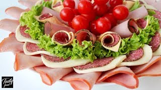 Красивая МЯСНАЯ НАРЕЗКА на Праздничный Стол! Оформление и Подача на Стол!