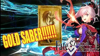 [Fate/Grand Order] Miyamoto Musashi New Years 2018 Gacha - GOLD SABER CARD!!