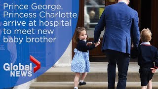Royal baby: Prince George, Princess Charlotte arrive at hospital to meet new brother