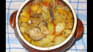 Картошечка и красная рыба  в горшочках