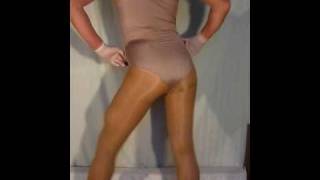 aerobics in shiny leotard and tights