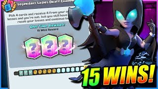 15 WINS LEGENDARY DRAFT CHALLENGE!! WIN LEGENDARY CARDS!! Clash Royale Legendary Ladies Draft