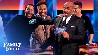 Steve Harvey's head is shaped like a perfect WHAT??? | Celebrity Family Feud