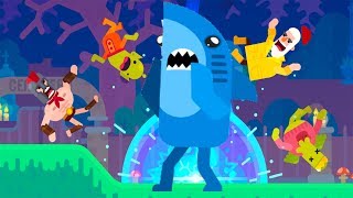 ХЕДШОТ в Bowmasters  ? БЕЗУМНАЯ БИТВА ГЕРОЕВ в мультяшной игреИгровой мультик от желейного медведя