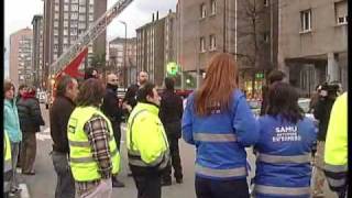 Espectacular incendio en Gijón (12/02/2010)