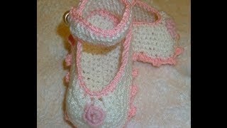2-Пинетки крючком для новорожденного/Crochet and knitting. baby's booties.Häkeln baby booties