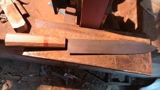 Ковка ножа в японском стиле из шарика от подшипника / Knifemaking - a knife from old bearing