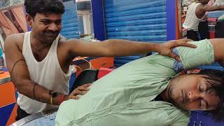 Powerful neck cracking | spine crack | indian head and body massage | ASMR