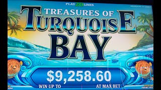NEW! Awesome Bonus Wins! Max Bets on Treasures of Turquoise Bay!