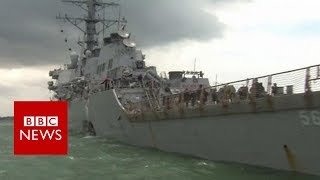 US Navy ship: sleeping area and communication equipment damaged - BBC News
