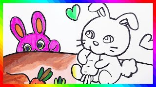 Rabbit Coloring & Drawing For Kids How to draw bunny easy Coloring book bunny Coloring  Page picture