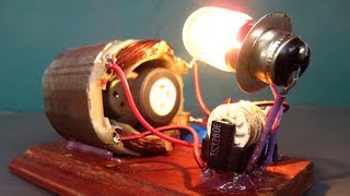 New DIY Free energy generator 220 Volts with Light bulb - Easy project at home