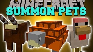 Minecraft: SUMMONING PETS (MAGIC CHICKEN, WAR TORTOISE, SPIRIT WOLF, & MORE!)) Mod Showcase