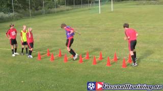 Hürdenwald Rückwärtssprung - zwei zurück und einen vor - Fussballtraining Fußball 1087