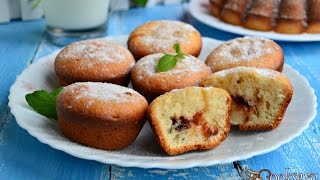 Кексы на кефире с джемом