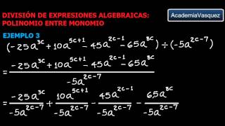 División de Expresiones Algebraicas: Polinomio entre Monomio