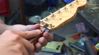 Installing A Brass Guitar Nut: Cut From Scratch.