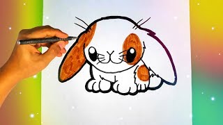 Как нарисовать милого КРОЛИКА? Лёгкие рисунки для начинающих