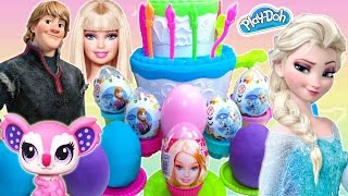Surprise Eggs Barbie Play Doh Peppa Pig Frozen LPS Egg Disney Toys