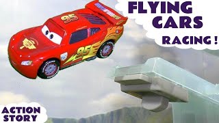 Cars 3 Hot Wheels Superheroes Flying Race with Disney Pixar McQueen and Marvel Avengers