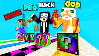 Minecraft: RAINBOW EPIC LUCKY BLOCK RACE CHALLENGE - NOOB vs PRO vs HACKER vs GOD in Minecraft