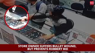 On cam: Armed robbers shoot jewellery store owner after scuffle