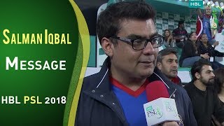 Salman Iqbal Message For Fans Of Karachi Kings | HBL PSL 2018 | PSL