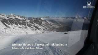 Skigebiet Rettenbachgletscher Sölden: Fahrt mit der Schwarze Schneidbahn