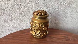 437. Декор банки пуговицами (для пуговиц).Decor banks for storing buttons.