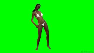 Hot sexy Girl dances in bikini - green screen 1