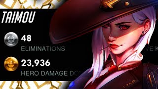 Taimou BEST ASHE?! 48 ELIMS! 23k DMG! [ OVERWATCH SEASON 15 TOP 500 ]