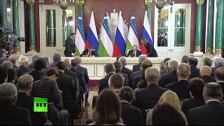 Пресс-конференция Путина и президента Узбекистана по итогам переговоров