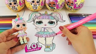 COLORINDO BONECA LOL SURPRESA UNICÓRNIO L.O.L SURPRISE DOLL UNICORN COLORING PAGES FOR KIDS
