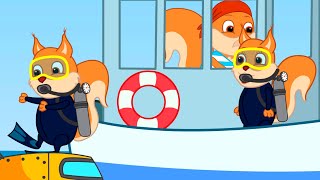 Famille d'Écureuil - Plongée Sous-Marine Animé 2021 en Français