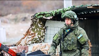 Работа российских миротворцев на постах в Нагорном Карабахе