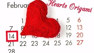 Валентинки в технике оригами. Valentine's day.