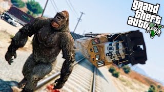 GTA 5 - ГОРИЛЛА ПРОТИВ ПОЕЗДА - ГТА 5 Моды
