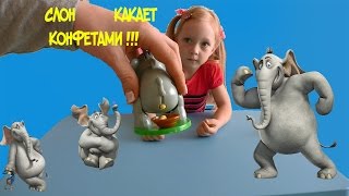 Слон какает конфетами - игрушка прикол Elephant scat candy - toy trick