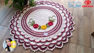 Tapete redondo  em crochê FÊNIX 1x1m