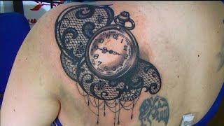 Pocket watch tattoo - time lapse