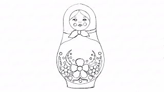 Как нарисовать русскую матрешку с узорами: инструкция от EvriKak