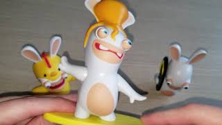 2019 RAVING RABBIDS SET OF 3 BURGER KING KIDS MEAL TOYS
