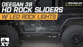 Jeep Wrangler Deegan 38 HD Rock Sliders - LED Rock Lights (2007-2018 JK 2 Door) Review & Install