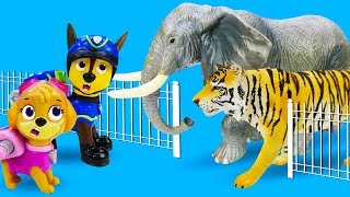Игрушки Щенячий патруль ищут животных! Детское видео про игрушечный зоопарк!