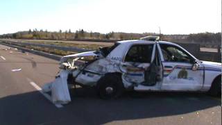Stolen RCMP vehicle destroyed in crash Highway 15 near Moncton