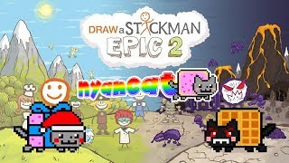 NYAN CATS Draw a Stickman Epic 2 Gameplay - Xmas Nyan vs Tac Nyan - MERRY CHRISTMAS!!! | GuideAZ