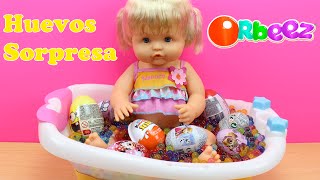 Baño de la Bebé Nenuco en Bolas Orbeez y Huevos Sorpresa Kinder Joy Frozen Paw Patrol Minnie