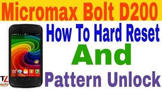 Micromax D200 how to Hard Reset And Pattern unlock