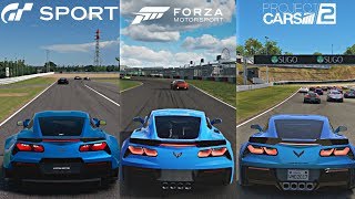 GRAN TURISMO SPORT vs FORZA 7 vs PROJECT CARS 2  [4k Graphics Gameplay Comparison]