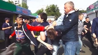 Хрюши против - массовая драка на Преображенском рынке (полная версия)